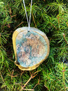 Mount Desert Island Map Oyster Shell Christmas Ornament