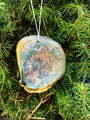 Mount Desert Island Map Oyster Shell Christmas Ornament