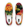 Vibrant Zinnia Print Women’s Slip-on Canvas Shoes