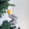 Felt Elephant with Star Christmas Ornament