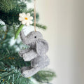 Felt Elephant with Star Christmas Ornament