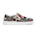 Red Accents Sugar Skull Women’s Slip-on Canvas Shoes