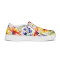 Watercolor Wildflowers Bright Colors Women’s Slip-on Canvas Shoes