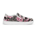 Pink Roses Sugar Skull Women’s Slip-on Canvas Shoes