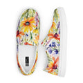 Watercolor Wildflowers Bright Colors Women’s Slip-on Canvas Shoes