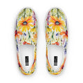 Watercolor Wildflowers Bright Colors Women’s Slip-on Canvas Shoes