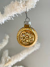 Vintage Gold Bumpy Double Flower Indent Christmas Ornament