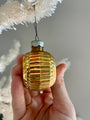 Vintage Gold Bumpy Double Flower Indent Christmas Ornament