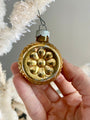 Vintage Gold Bumpy Double Flower Indent Christmas Ornament